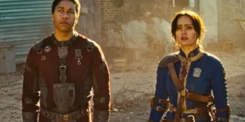 Aaron Moten e Ella Purnell na série Fallout, do Prime Video