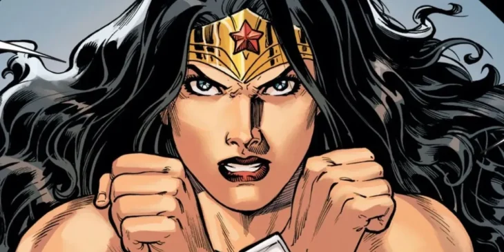 Mulher-Maravilha se defendendo com seus braceletes