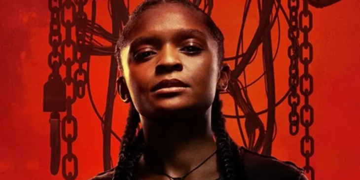 Dominique Thorne com visual de Riri Williams em Coração de Ferro