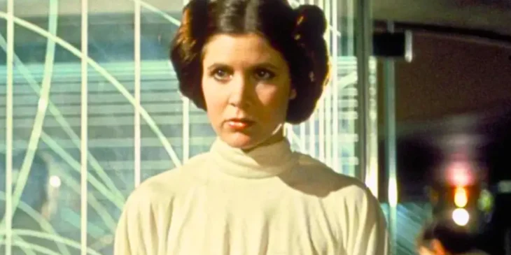 Princesa Leia na base Yavin, em Star Wars Uma Nova Esperança