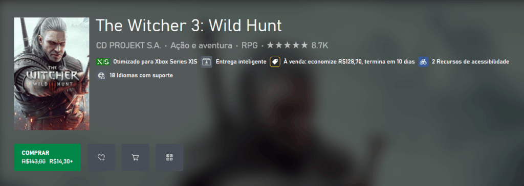 The Witcher 3 atinge menor preço histórico no Xbox