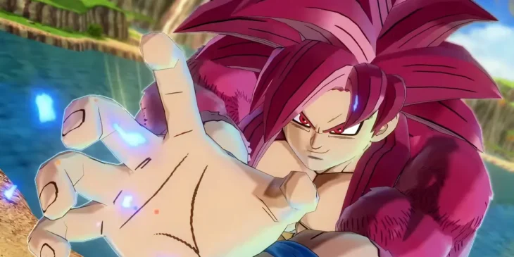 Goku Super Saiyajin 4, de Dragon Ball Daima, no jogo Dragon Ball Xenoverse 2
