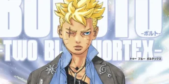 Boruto Uzumaki em arte de capa colorida do Capítulo 22 de Boruto: Two Blue Vortex