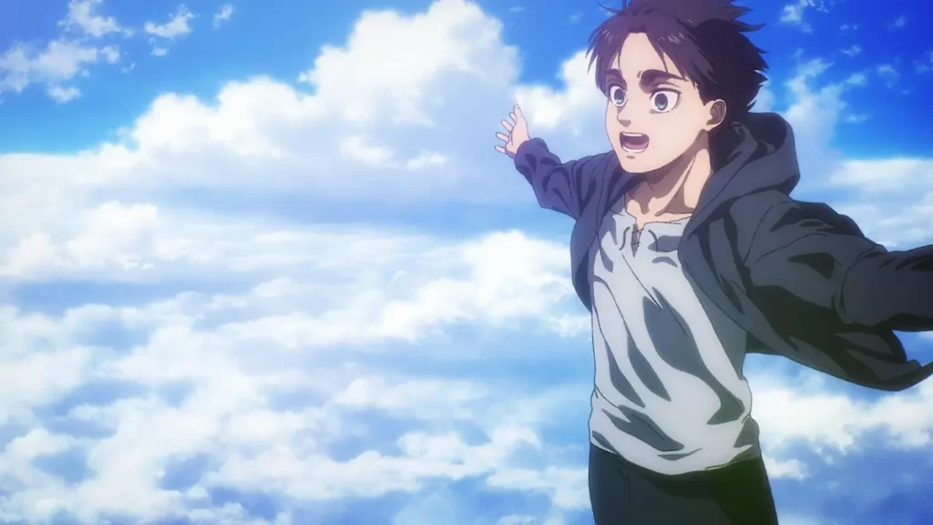 Eren Yeager em cena de Attack on Titan Final Season: THE FINAL CHAPTERS