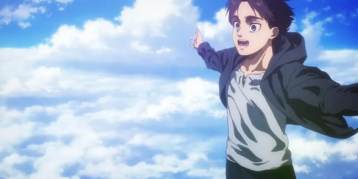 Eren Yeager em cena de Attack on Titan Final Season: THE FINAL CHAPTERS