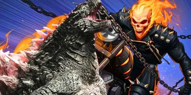 Godzilla e Motoqueiro Fantasma da Marvel