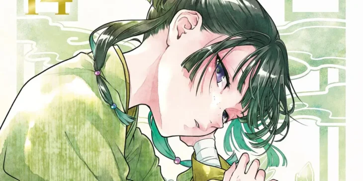 Maomao em capa do Volume 14 do mangá de Diários de uma Apotecária
