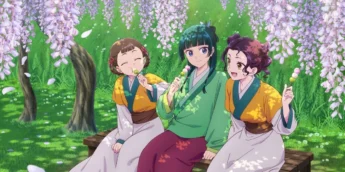 Maomao, Xialoan e Shisui em nova arte promocional de primavera de Diários de uma Apotecária