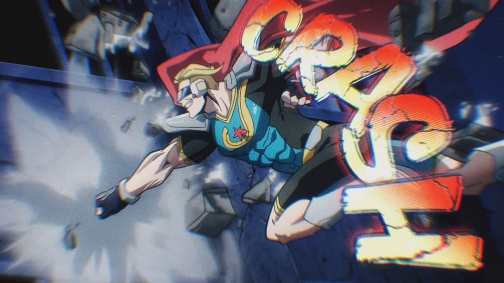 Captain Celebrity em ação em cena do Episódio 8 de My Hero Academia: Vigilantes
