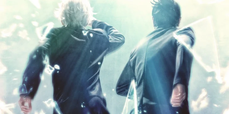 Satoru Gojo e Suguru Geto em imagem promocional da quarta peça de teatro de Jujutsu Kaisen
