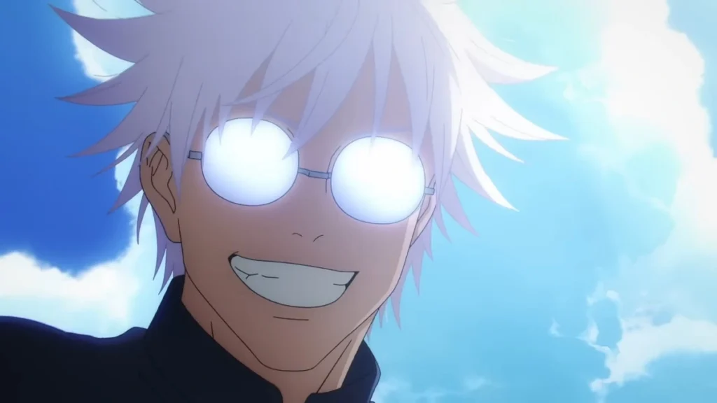Satoru Gojo em cena do filme compilatório Jujutsu Kaisen: Arco Inventário Oculto/Morte Prematura
