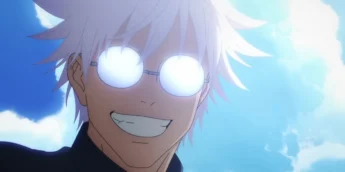Satoru Gojo em cena do filme compilatório Jujutsu Kaisen: Arco Inventário Oculto/Morte Prematura