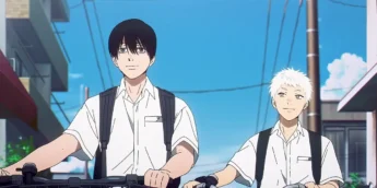 Chiaki Kobayashi e Hikaru Indou em cena de O Verão em que Hikaru Morreu