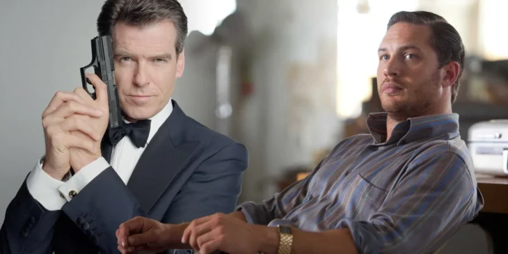 Pierce Brosnan como James Bond e Tom Hardy