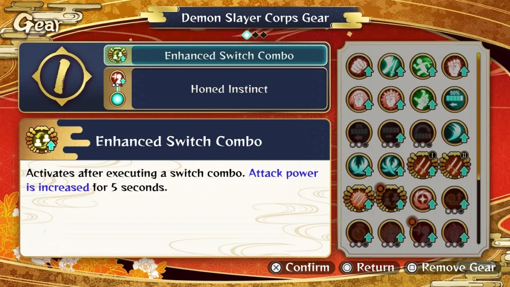 Gear System em Demon Slayer: The Hinokami Chronicles 2