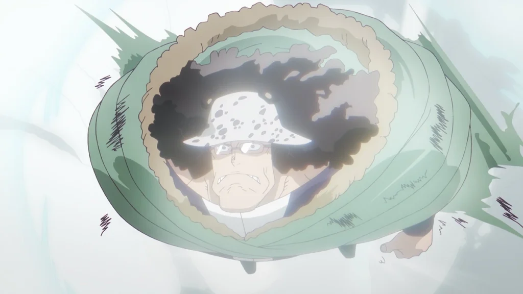 Kuma emocionado apressado para reencontrar Ginny em cena do Episódio 1.132 de One Piece