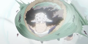Kuma emocionado apressado para reencontrar Ginny em cena do Episódio 1.132 de One Piece