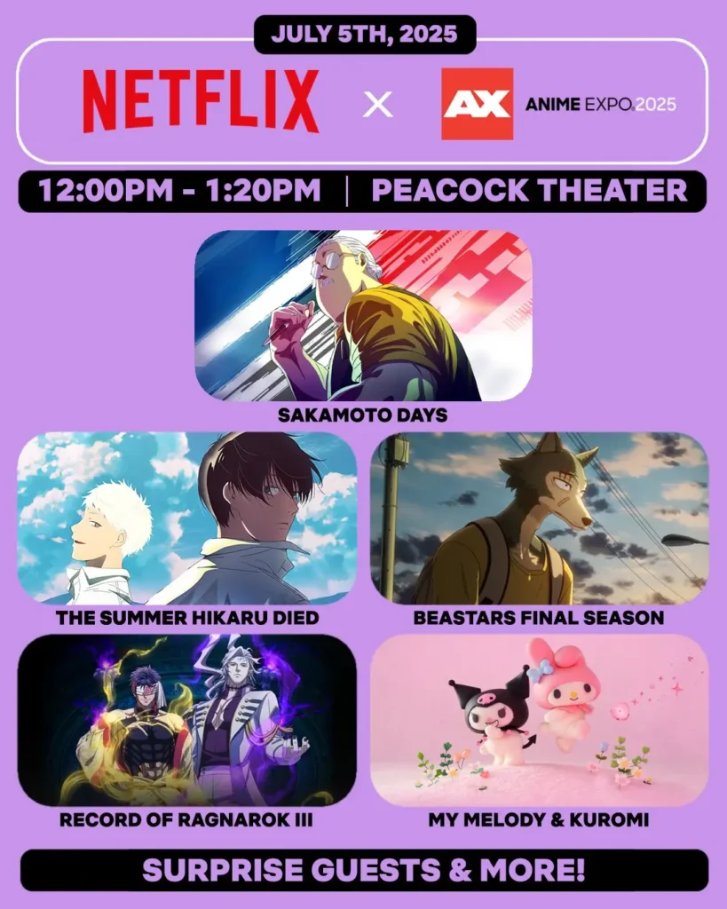 Line-up de painel da Netflix na Anime Expo 2025