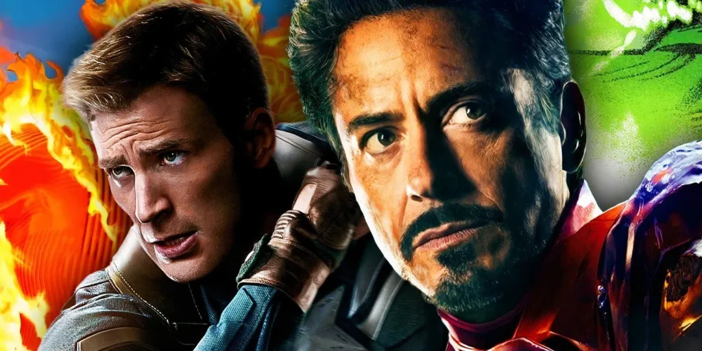 Chris Evans e Robert Downey Jr., de Vingadores