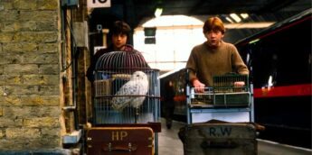 Harry Potter e Ron na Plataforma 9 ¾