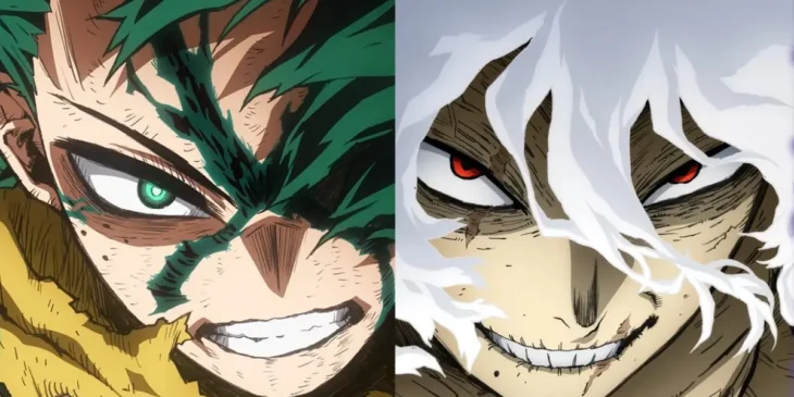 Deku e Shigaraki em cartazes da temporada final de My Hero Academia