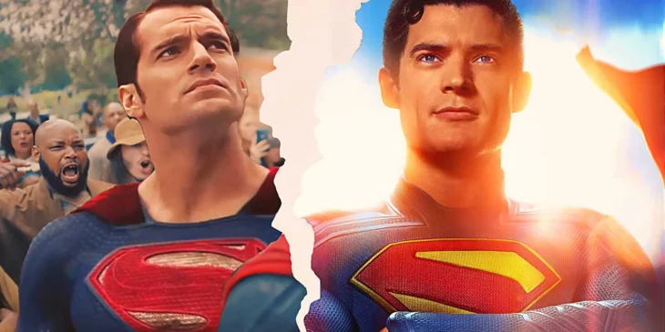 Versões de Superman de Henry Cavill e David Corenswet