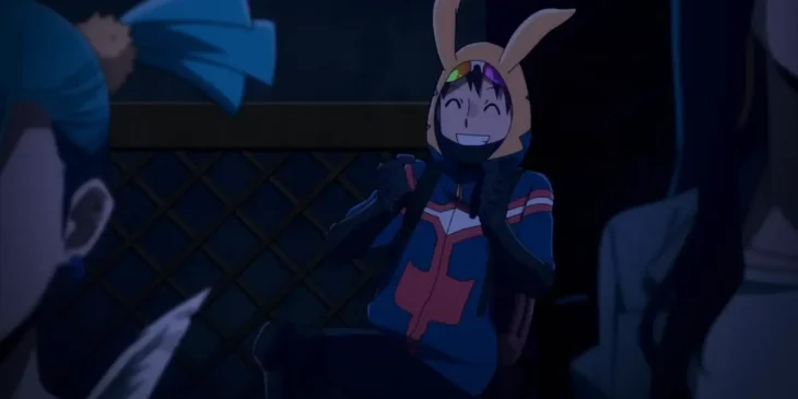 Koichi comemorando em trailer dos episódios finais de My Hero Academia: Vigilantes