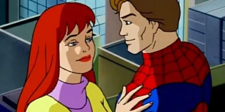 Mary Jane e Homem-Aranha em clássica série animada