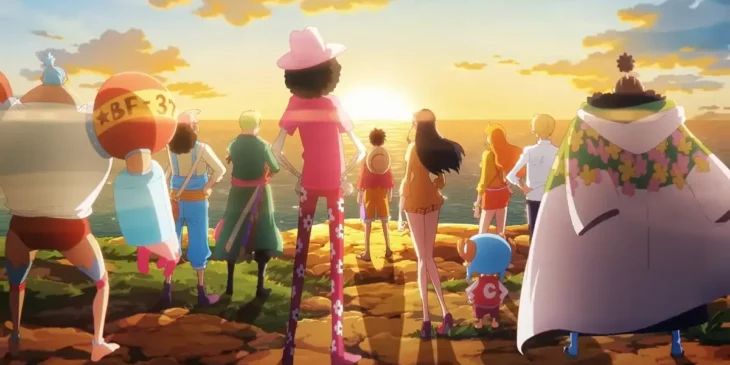 Chapéus de Palha em vídeo musical oficial de One Piece apresentando remix de
