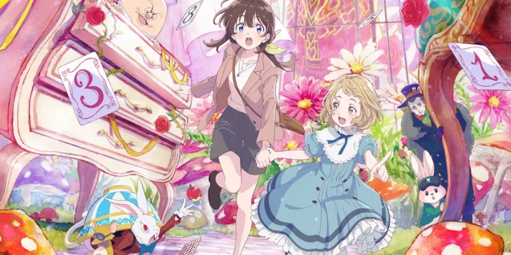 Rise e Alice em novo pôster do filme em anime de Alice no País das Maravilhas