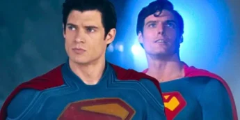 David Corenswet e Christopher Reeve em suas versões do Superman