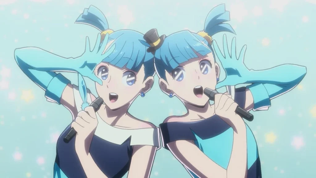 Idols do FeatherHATS em cena do Episódio 12 de My Hero Academia: Vigilantes