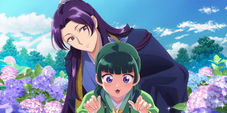 Jinshi e Maomao em arte promocional de Diários de uma Apotecária