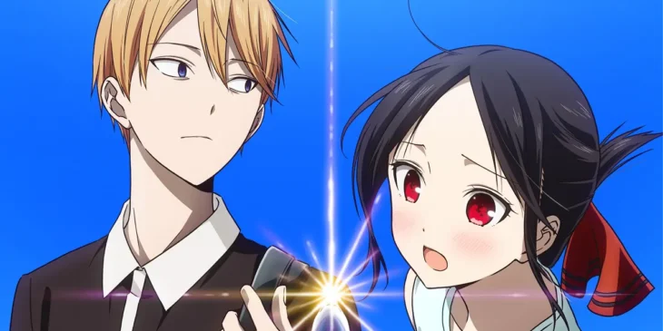 Miyuki Shirogane e Kaguya Shinomiya em pôster do especial de Kaguya-sama: Love Is War