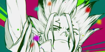 Senku em vídeo promocional Jump MV de Dr. Stone