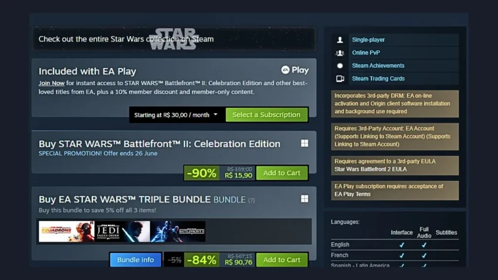 Star Wars Battlefront II na Steam