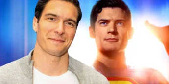 Filho de Christopher Reeve e David Corenswet como Superman