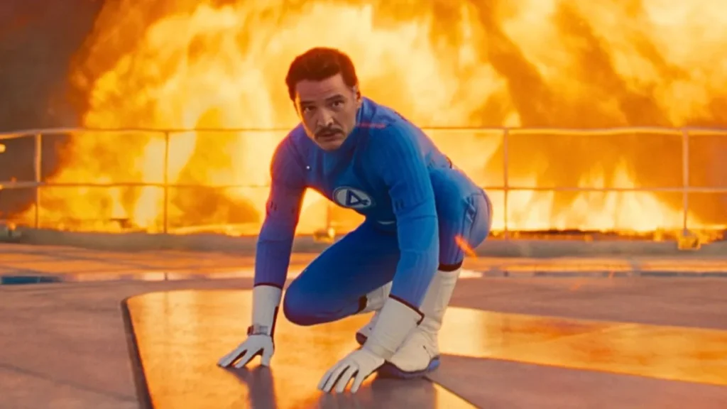 Pedro Pascal em ação como Reed Richards em Quarteto Fantástico