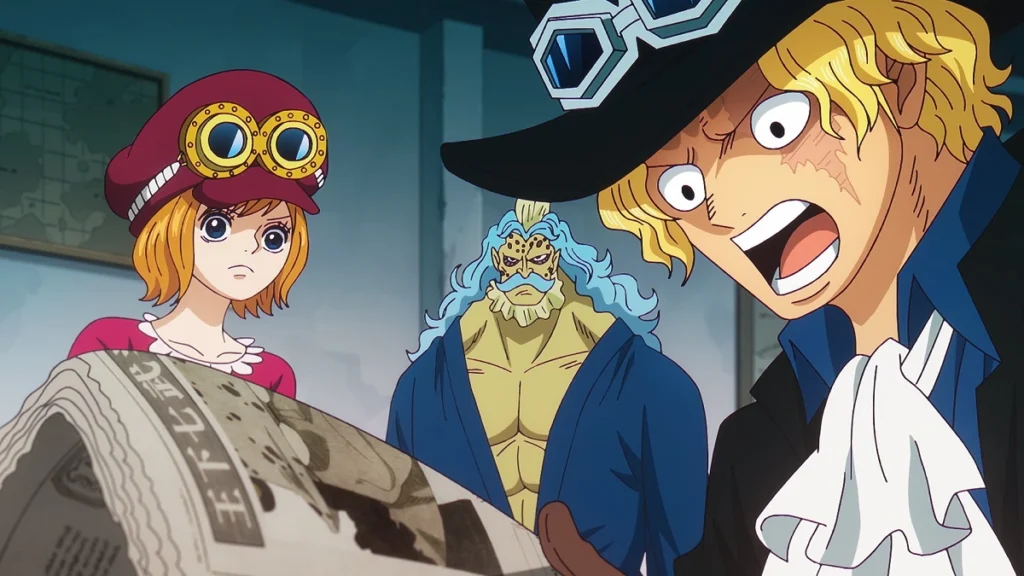Sabo e companhia em cena do Episódio 1.134 de One Piece