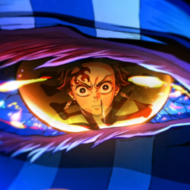 Tanjiro enfrenta Akaza em cena do primeiro filme de Demon Slayer: Castelo Infinito