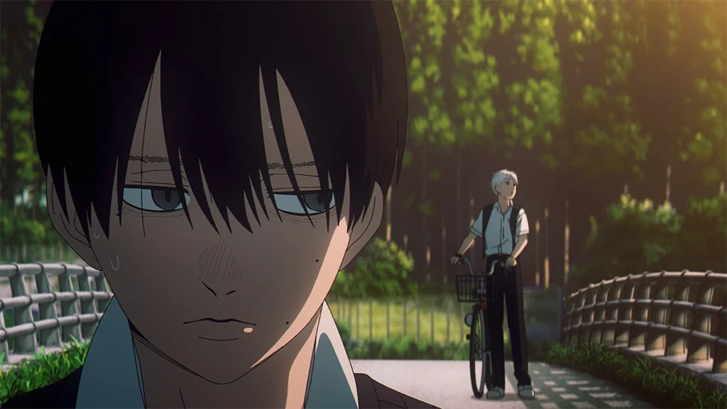 Yoshiki e Hikaru em cena do Episódio 1 de O Verão em que Hikaru Morreu
