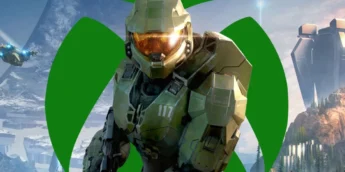 Personagem de Halo em ação e símbolo do Xbox