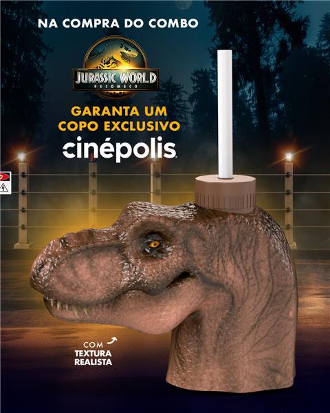 Jurassic World: Recomeço | Veja copo temático de dinossauro da Cinépolis