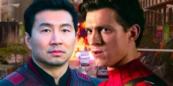 Shang-Chi e Homem-Aranha de Simu Liu e Tom Holland