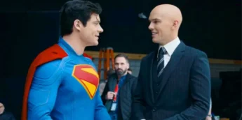 David Corenswet e Nicholas Hoult em bastidores de Superman