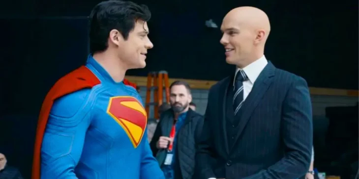 David Corenswet e Nicholas Hoult em bastidores de Superman