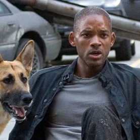 Will Smith e cachorro em Eu sou a Lenda