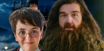 Harry Potter e Hagrid da série da HBO