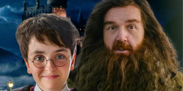 Harry Potter e Hagrid da série da HBO