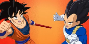 Goku e Vegeta em imagem promocional de colaboração entre Dragon Ball Super e Fornite